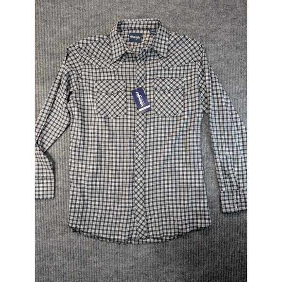 Wrangler Other - Wrangler Western Shirt Men XLT Black White Plaid Flannel Pearl Snap NWT